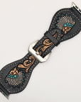 American Darling Floral Hand Tooled I watch Men Women Genuine Leather