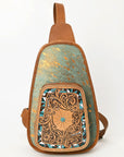 American Darling Sling Hand Tooled Saddle Blanket Genuine Leather women bag western handbag purse