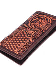 Bar H Equine Women Floral Hand Tooled Genuine Leather Western Handbag Wallet Purse