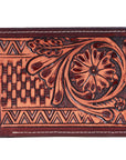 Bar H Equine Women Floral Hand Tooled Genuine Leather Western Handbag Wallet Purse