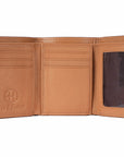 BAR H EQUINE Rodeo Floral Bifold & Trifold Wallet For Men Women HairOn Genuine Leather Tan