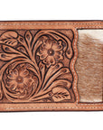 BAR H EQUINE Rodeo Floral Bifold & Trifold Wallet For Men Women HairOn Genuine Leather Tan