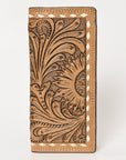 BAR H EQUINE Rodeo Floral Bifold & Trifold Wallet For Men Women Genuine Leather Tan