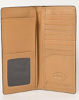 BAR H EQUINE Rodeo Floral Bifold & Trifold Wallet For Men Women Genuine Leather Tan
