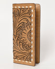 BAR H EQUINE Rodeo Floral Bifold & Trifold Wallet For Men Women Genuine Leather Tan