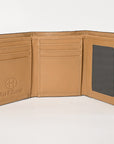 BAR H EQUINE Rodeo Floral Bifold & Trifold Wallet For Men Women Genuine Leather Tan