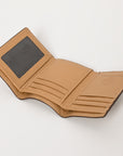 BAR H EQUINE Rodeo Floral Bifold & Trifold Wallet For Men Women Genuine Leather Tan