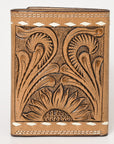 BAR H EQUINE Rodeo Floral Bifold & Trifold Wallet For Men Women Genuine Leather Tan