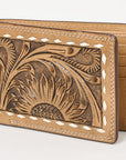 BAR H EQUINE Rodeo Floral Bifold & Trifold Wallet For Men Women Genuine Leather Tan