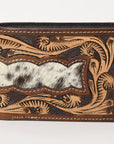 BAR H EQUINE Rodeo Floral Bifold & Trifold Wallet For Men Women HairOn Genuine Leather Tan