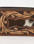 BAR H EQUINE Rodeo Floral Bifold & Trifold Wallet For Men Women HairOn Genuine Leather Tan