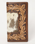 BAR H EQUINE Rodeo Floral Bifold & Trifold Wallet For Men Women HairOn Genuine Leather Tan