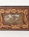 BAR H EQUINE Rodeo Floral Bifold & Trifold Wallet For Men Women HairOn Genuine Leather Tan