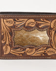 BAR H EQUINE Rodeo Floral Bifold & Trifold Wallet For Men Women HairOn Genuine Leather Tan