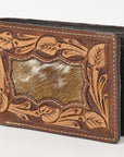 BAR H EQUINE Rodeo Floral Bifold & Trifold Wallet For Men Women HairOn Genuine Leather Tan