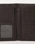 BAR H EQUINE Rodeo Floral Bifold & Trifold Wallet For Men Women HairOn Genuine Leather Brown