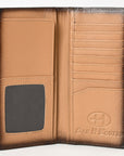 BAR H EQUINE Rodeo Floral Bifold & Trifold Wallet For Men Women HairOn Genuine Leather Brown