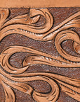 BAR H EQUINE Rodeo Floral Bifold & Trifold Wallet For Men Women HairOn Genuine Leather Brown