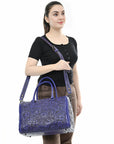 American Darling Duffel Hand Tooled Genuine Leather Women Bag Western Handbag Purse