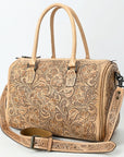 American Darling Duffel Hand Tooled Genuine Leather Women Bag Western Handbag Purse