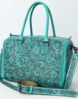 American Darling Duffel Hand Tooled Genuine Leather Women Bag Western Handbag Purse
