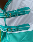 66 In - 84 In Hilason Horse Fly Sheet Uv Protect Mesh Bug Mosquito Summer White/Turquoise