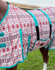 66 In - 84 In Hilason Horse Fly Sheet Uv Protect Mesh Bug Mosquito Summer White Aztec
