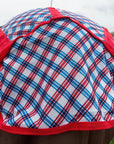 66 In - 84 In Hilason Horse Fly Sheet Uv Protect Mesh Bug Mosquito Summer Blue / Red Plaid