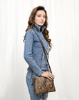 American Darling Hand Tooled Genuine Leather Women Bag Western Handbag Purse