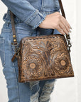 American Darling Hand Tooled Genuine Leather Women Bag Western Handbag Purse