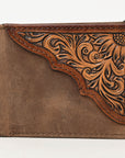 BAR H EQUINE Western Floral Rodeo Bifold Men Women Genuine American Leather Wallet