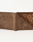 BAR H EQUINE Western Floral Rodeo Bifold Men Women Genuine American Leather Wallet