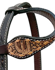 Bar H Equine Western Leather Horse Tack Set Floral Carved Brown