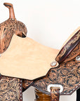 Flex Tree Western Horse Saddle In American Leather Barrel Trail Hilason