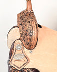 Flex Tree Western Horse Saddle In American Leather Barrel Trail Hilason