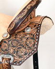 Flex Tree Western Horse Saddle In American Leather Barrel Trail Hilason