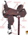 Hilason Western Horse Flex Tree Barrel Trail In Suede Leather Saddle & Biothane Tack Set