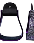 HILASON 3" Neck Western Aluminium Horse Stirrups Floral Engraved