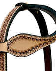 Bar H Equine Leather Horse Headstall Breast Collar & One Ear Headstall Tan