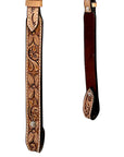 Bar H Equine Western Horse Genuine Leather Floral Carved Tack Set Tan