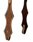 Bar H Equine Horse Genuine Leather Basket Weave Tooled Tack Set Brown