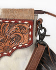 American Darling Adbg1050A Envelope Hand Tooled Hair-On Genuine Leather Women Bag Western Handbag Purse