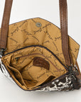American Darling Adbg1484 Envelope Hand Tooled Hair-On Genuine Leather Women Bag Western Handbag Purse