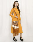 American Darling Adbg1486 Cross Body I Hand Tooled Hair-On Genuine Leather Women Bag Western Handbag Purse