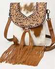American Darling Adbg1486 Cross Body I Hand Tooled Hair-On Genuine Leather Women Bag Western Handbag Purse