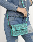 American Darling Small Crossbody Hand Tooled Genuine Leather Women Bag Western Handbag Purse