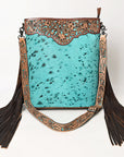 American Darling Adbg1493 Cross Body I Hand Tooled Hair-On Genuine Leather Women Bag Western Handbag Purse