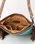 American Darling Adbg1493 Cross Body I Hand Tooled Hair-On Genuine Leather Women Bag Western Handbag Purse
