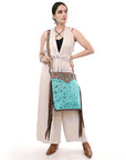 American Darling Adbg1493 Cross Body I Hand Tooled Hair-On Genuine Leather Women Bag Western Handbag Purse