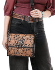 American Darling Adbg1494 Small Crossbody Hand Tooled Genuine Leather Women Bag Western Handbag Purse